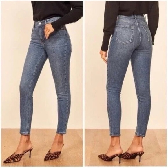 Reformation Denim - Reformation High & Skinny Crop Jeans Syracuse Wash • Size 31 • NWT